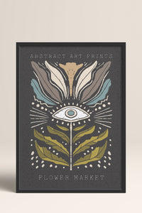 HOMEPACK Ahşap Çerçeveli Tablo Çerçeveli Poster Sanatsal Modern Duvar Dekoru FLOWER-34