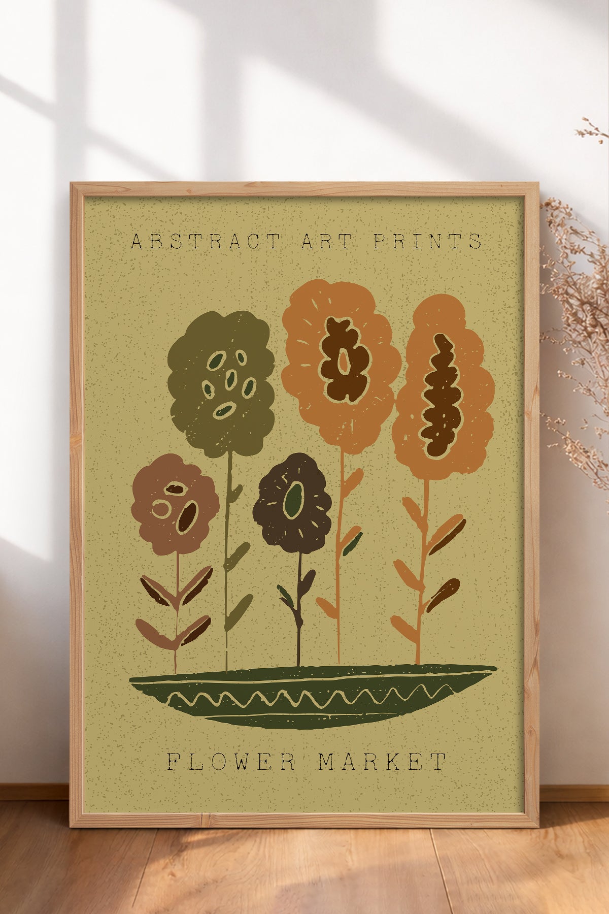 HOMEPACK Ahşap Çerçeveli Tablo Çerçeveli Poster Sanatsal Modern Duvar Dekoru FLOWER-35