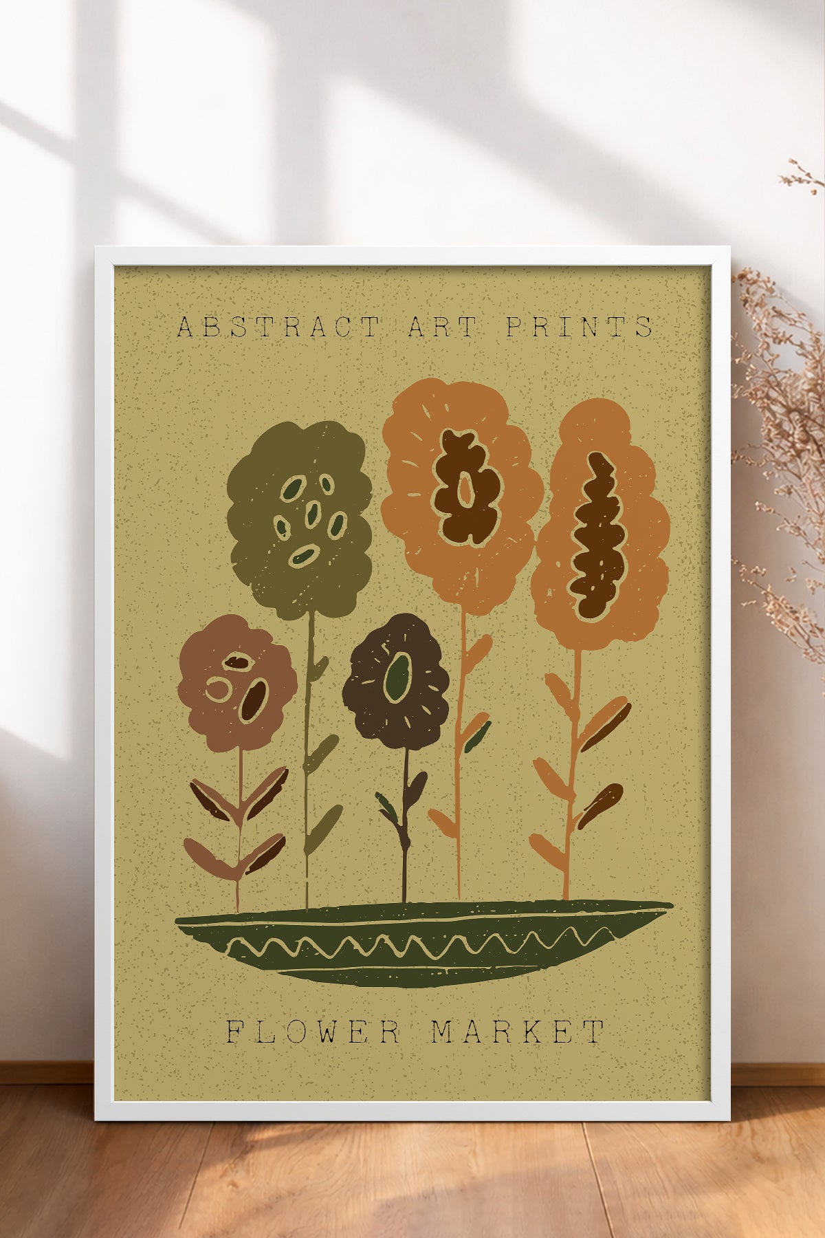 HOMEPACK Ahşap Çerçeveli Tablo Çerçeveli Poster Sanatsal Modern Duvar Dekoru FLOWER-35