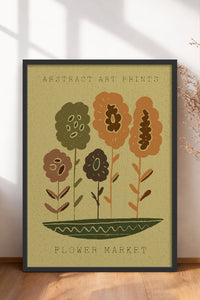 HOMEPACK Ahşap Çerçeveli Tablo Çerçeveli Poster Sanatsal Modern Duvar Dekoru FLOWER-35