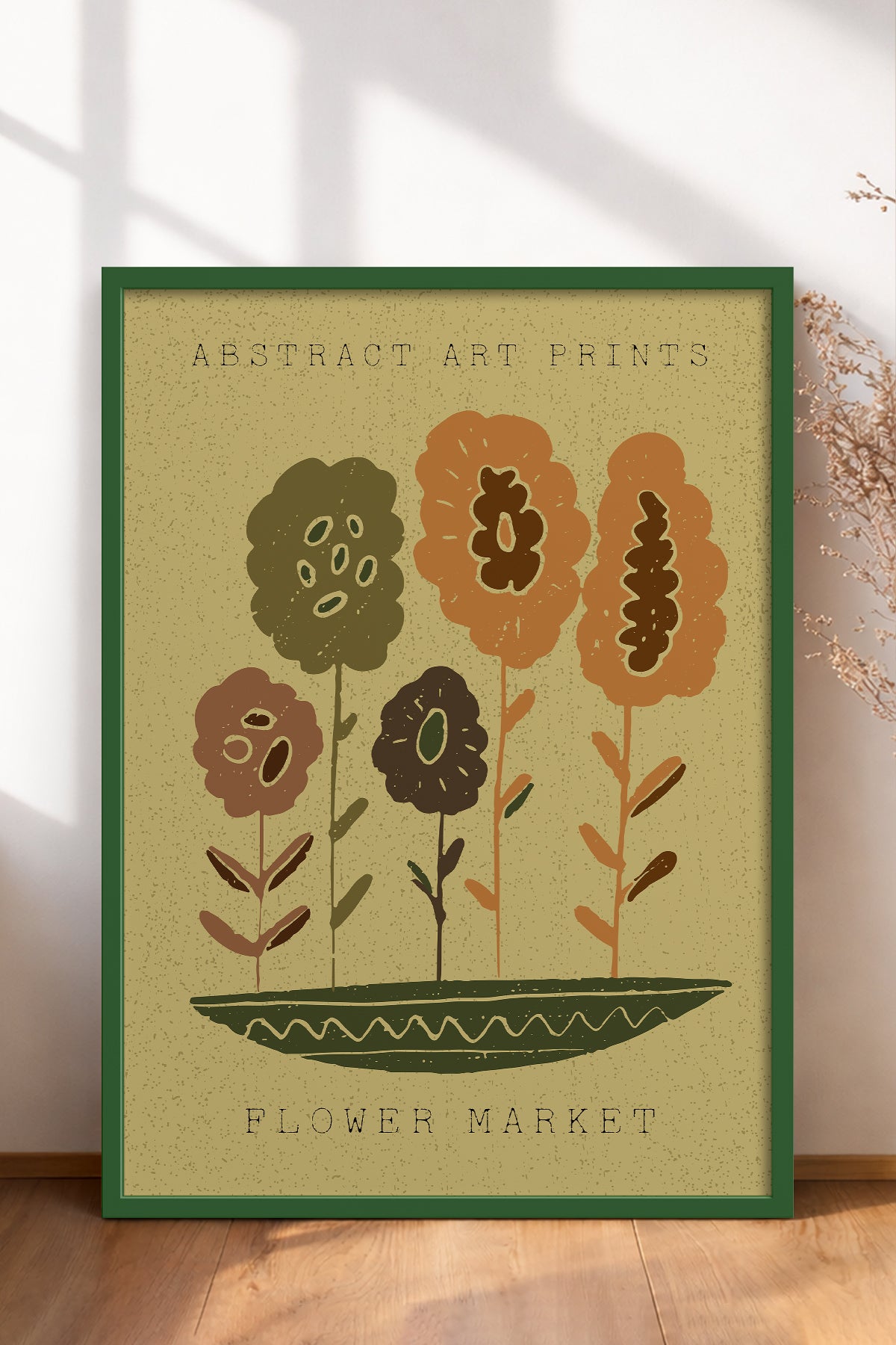 HOMEPACK Ahşap Çerçeveli Tablo Çerçeveli Poster Sanatsal Modern Duvar Dekoru FLOWER-35