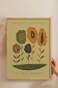 HOMEPACK Ahşap Çerçeveli Tablo Çerçeveli Poster Sanatsal Modern Duvar Dekoru FLOWER-35