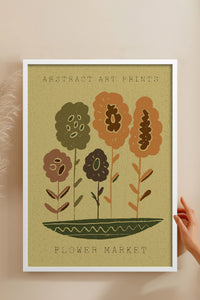 HOMEPACK Ahşap Çerçeveli Tablo Çerçeveli Poster Sanatsal Modern Duvar Dekoru FLOWER-35