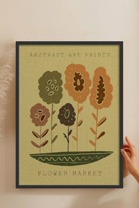 HOMEPACK Ahşap Çerçeveli Tablo Çerçeveli Poster Sanatsal Modern Duvar Dekoru FLOWER-35