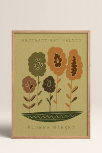 HOMEPACK Ahşap Çerçeveli Tablo Çerçeveli Poster Sanatsal Modern Duvar Dekoru FLOWER-35