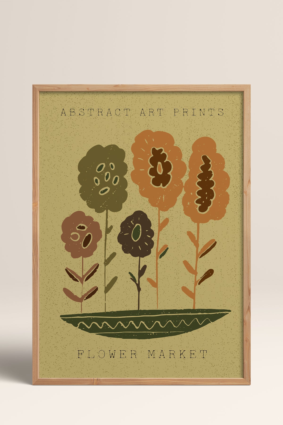 HOMEPACK Ahşap Çerçeveli Tablo Çerçeveli Poster Sanatsal Modern Duvar Dekoru FLOWER-35