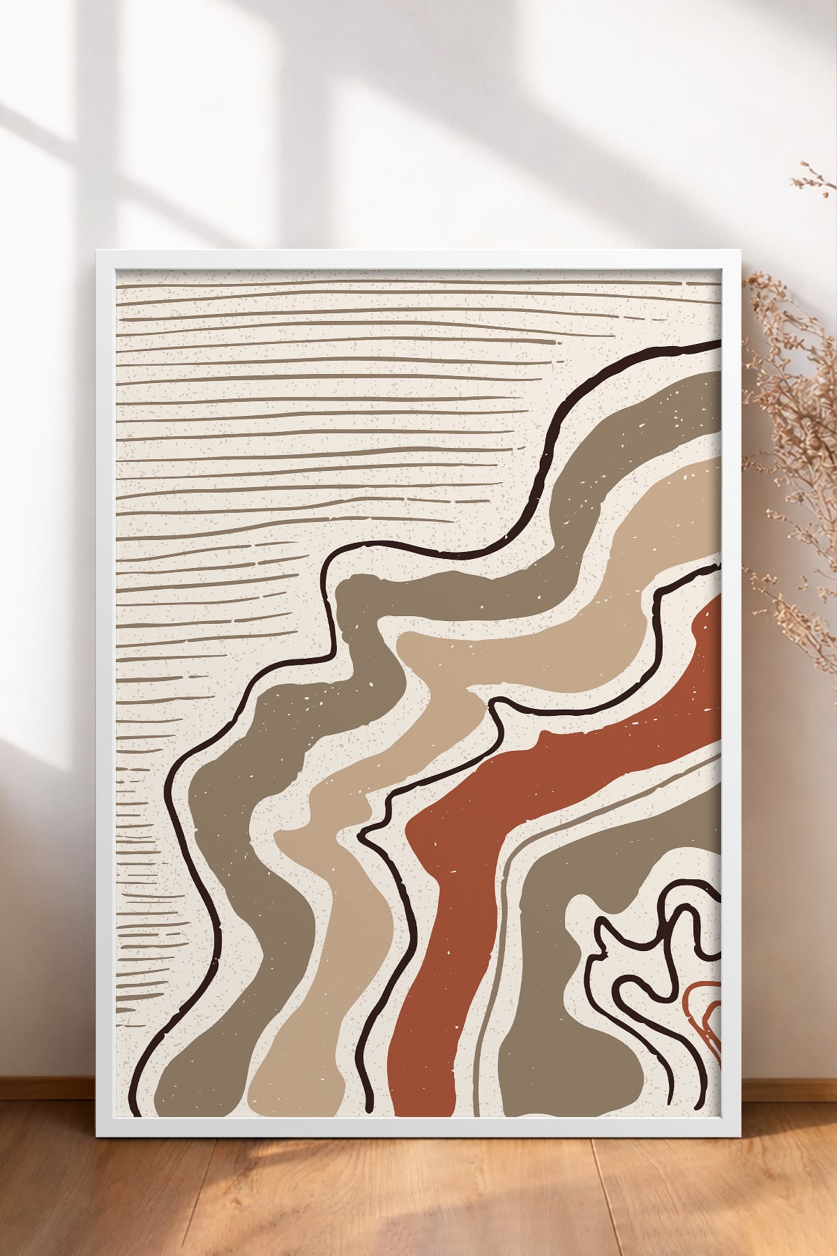 HOMEPACK Ahşap Çerçeveli Tablo Çerçeveli Poster Sanatsal Modern Duvar Dekoru FLOWER-37
