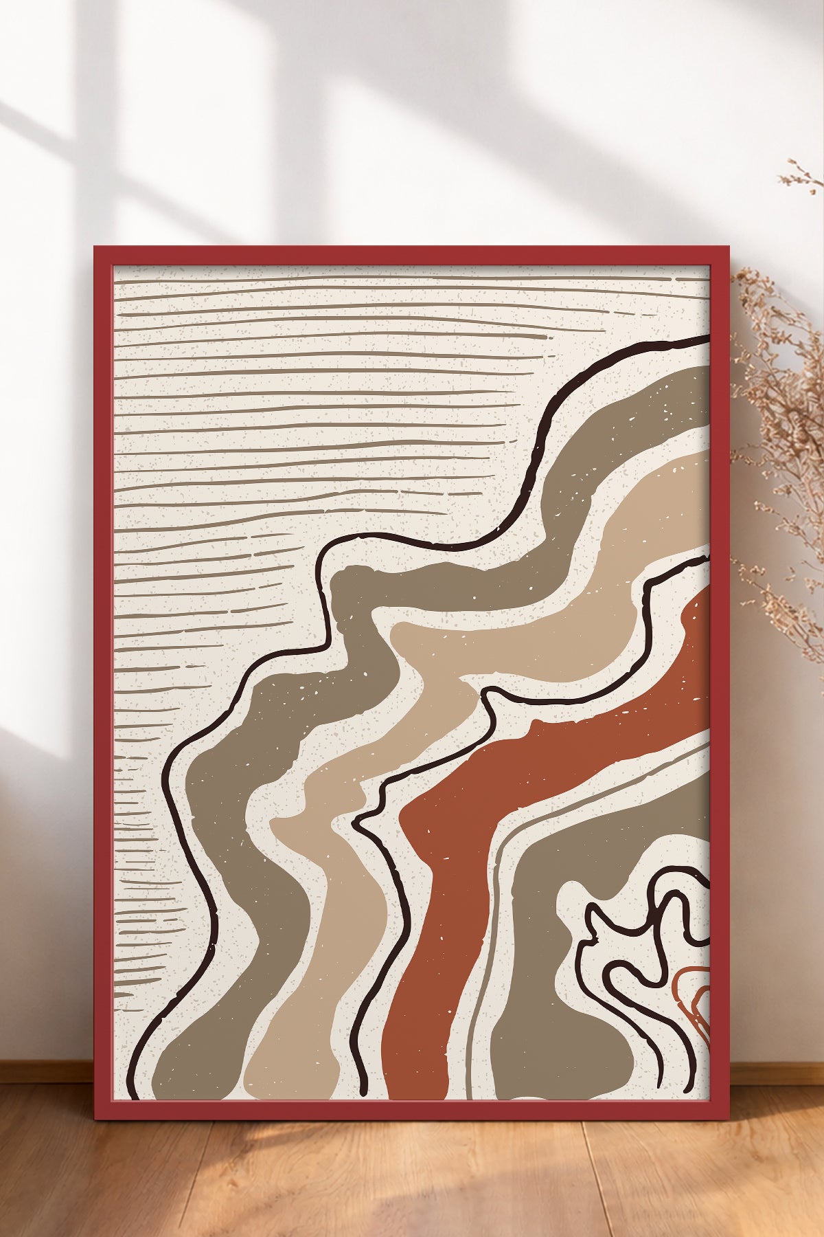 HOMEPACK Ahşap Çerçeveli Tablo Çerçeveli Poster Sanatsal Modern Duvar Dekoru FLOWER-37