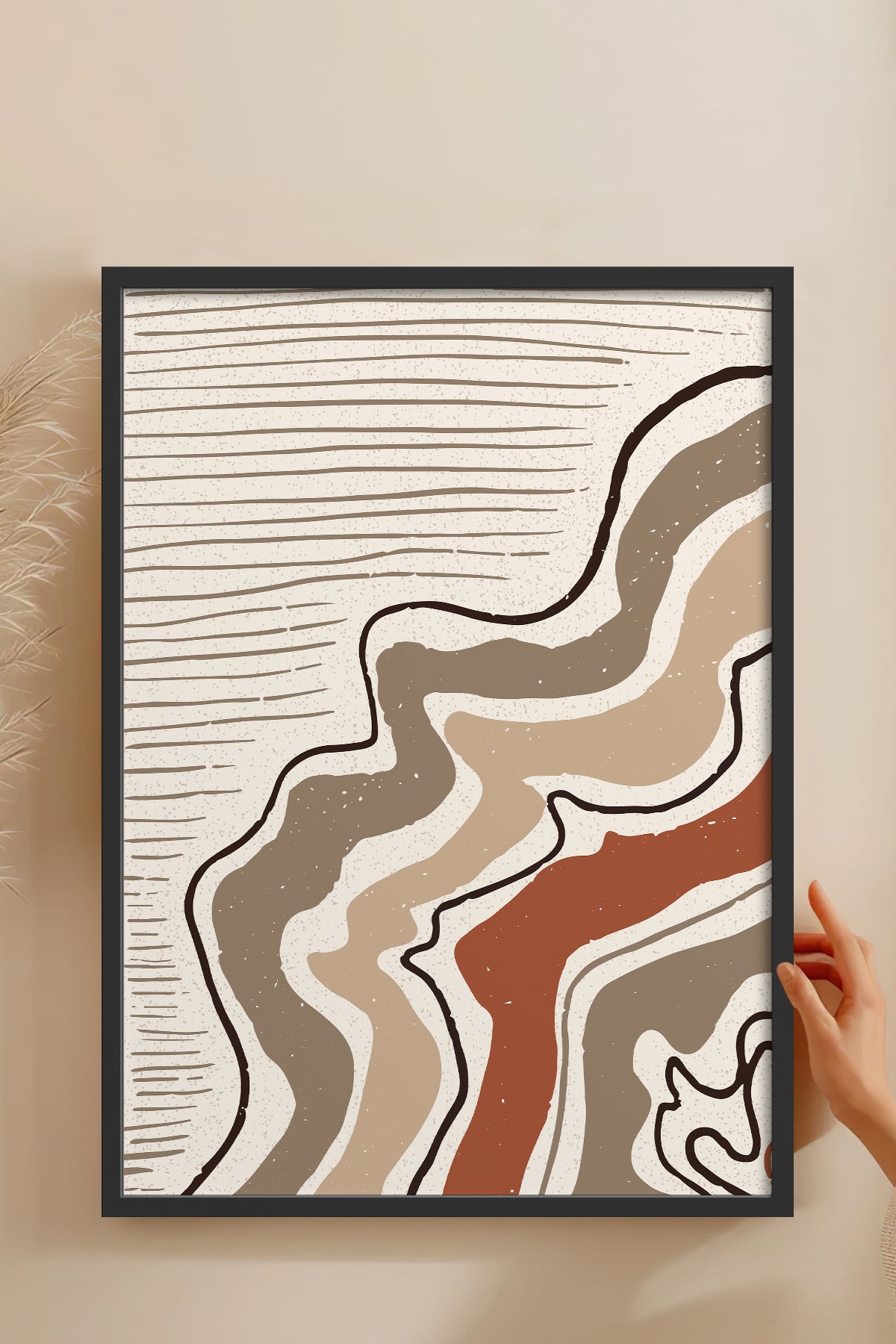 HOMEPACK Ahşap Çerçeveli Tablo Çerçeveli Poster Sanatsal Modern Duvar Dekoru FLOWER-37
