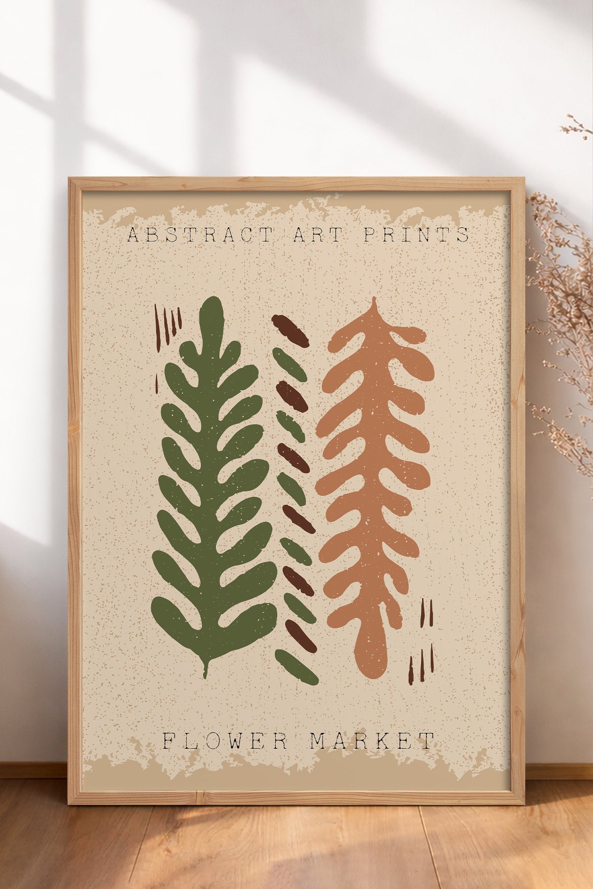 HOMEPACK Ahşap Çerçeveli Tablo Çerçeveli Poster Sanatsal Modern Duvar Dekoru FLOWER-38