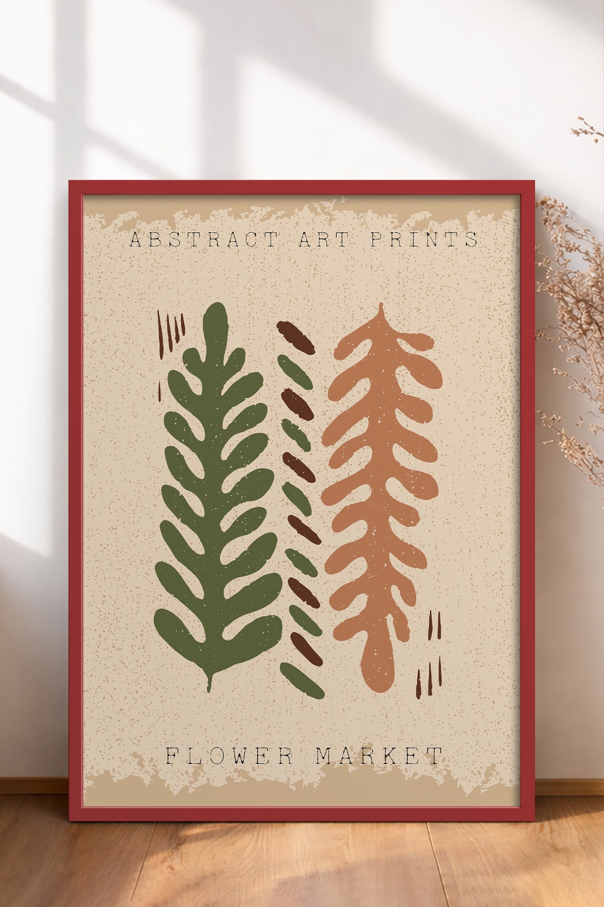 HOMEPACK Ahşap Çerçeveli Tablo Çerçeveli Poster Sanatsal Modern Duvar Dekoru FLOWER-38