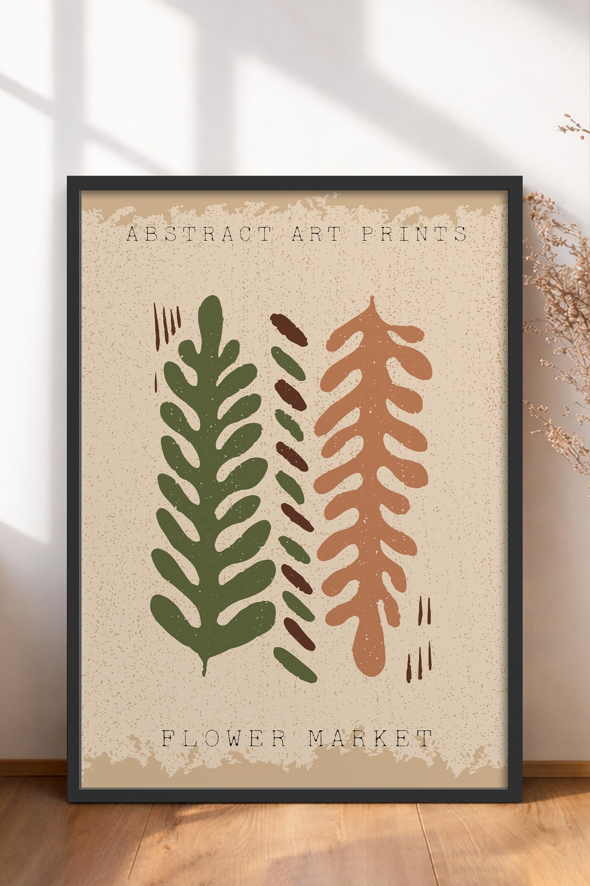 HOMEPACK Ahşap Çerçeveli Tablo Çerçeveli Poster Sanatsal Modern Duvar Dekoru FLOWER-38