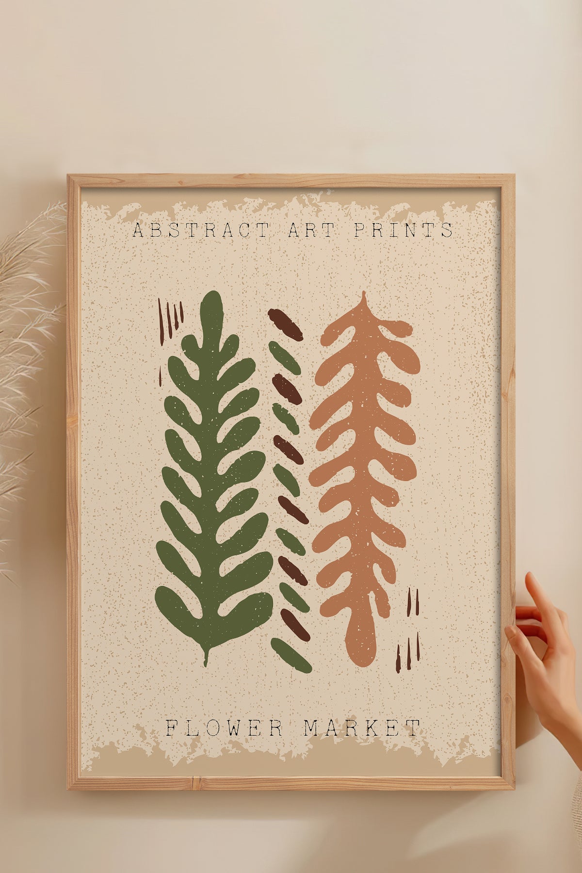 HOMEPACK Ahşap Çerçeveli Tablo Çerçeveli Poster Sanatsal Modern Duvar Dekoru FLOWER-38