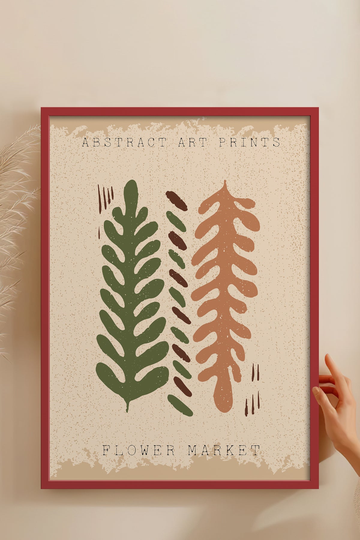 HOMEPACK Ahşap Çerçeveli Tablo Çerçeveli Poster Sanatsal Modern Duvar Dekoru FLOWER-38