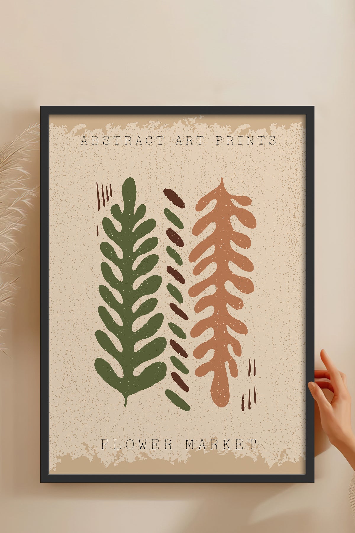 HOMEPACK Ahşap Çerçeveli Tablo Çerçeveli Poster Sanatsal Modern Duvar Dekoru FLOWER-38