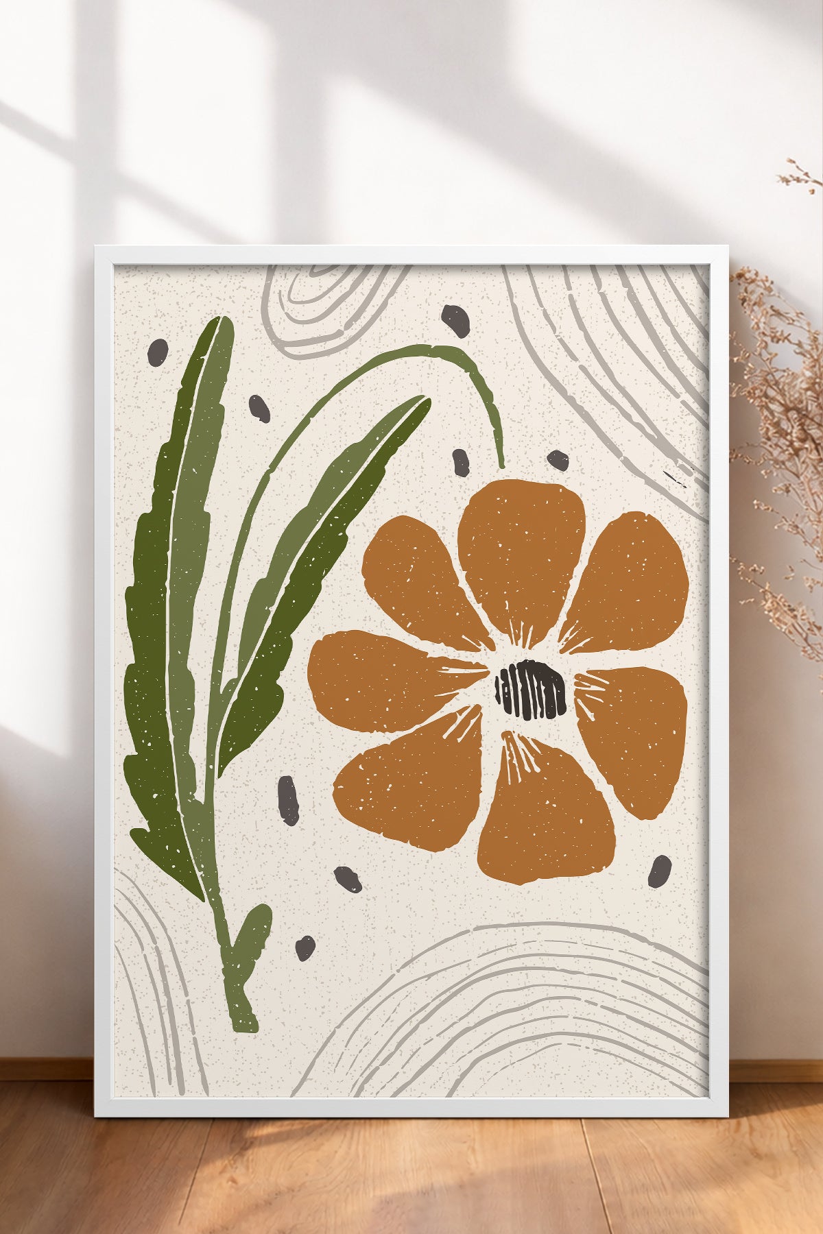 HOMEPACK Ahşap Çerçeveli Tablo Çerçeveli Poster Sanatsal Modern Duvar Dekoru FLOWER-40