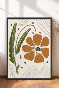 HOMEPACK Ahşap Çerçeveli Tablo Çerçeveli Poster Sanatsal Modern Duvar Dekoru FLOWER-40