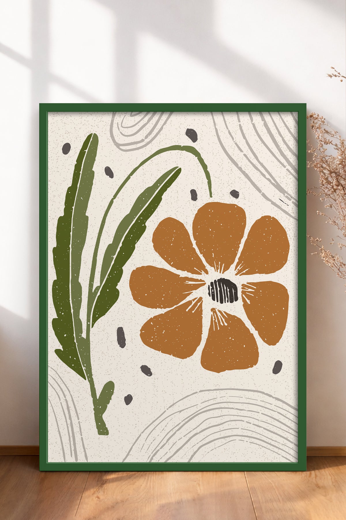 HOMEPACK Ahşap Çerçeveli Tablo Çerçeveli Poster Sanatsal Modern Duvar Dekoru FLOWER-40