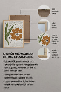 HOMEPACK Ahşap Çerçeveli Tablo Çerçeveli Poster Sanatsal Modern Duvar Dekoru FLOWER-40