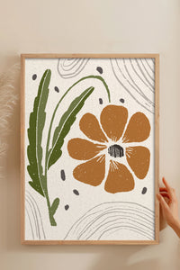 HOMEPACK Ahşap Çerçeveli Tablo Çerçeveli Poster Sanatsal Modern Duvar Dekoru FLOWER-40
