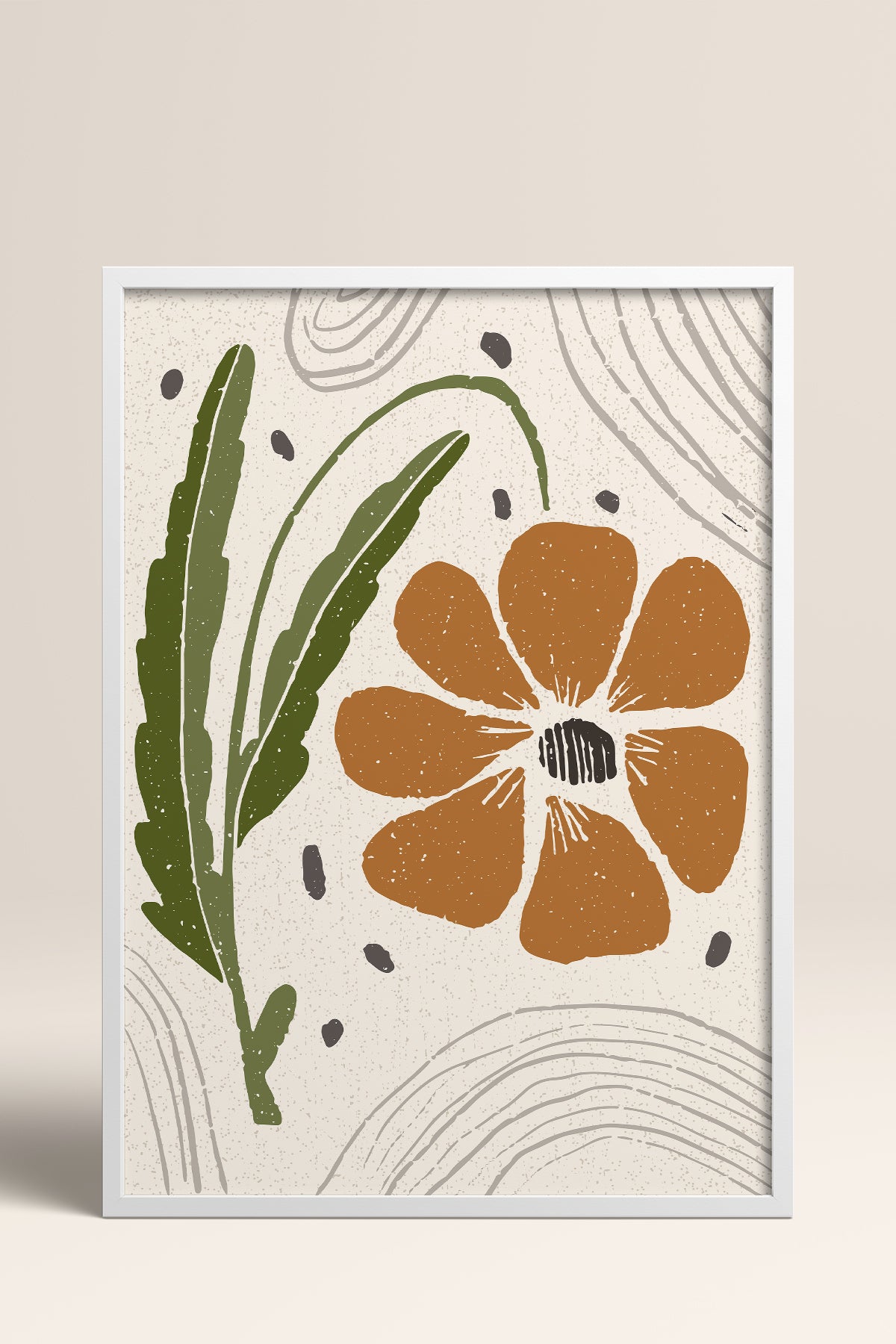 HOMEPACK Ahşap Çerçeveli Tablo Çerçeveli Poster Sanatsal Modern Duvar Dekoru FLOWER-40
