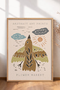 HOMEPACK Ahşap Çerçeveli Tablo Çerçeveli Poster Sanatsal Modern Duvar Dekoru FLOWER-42