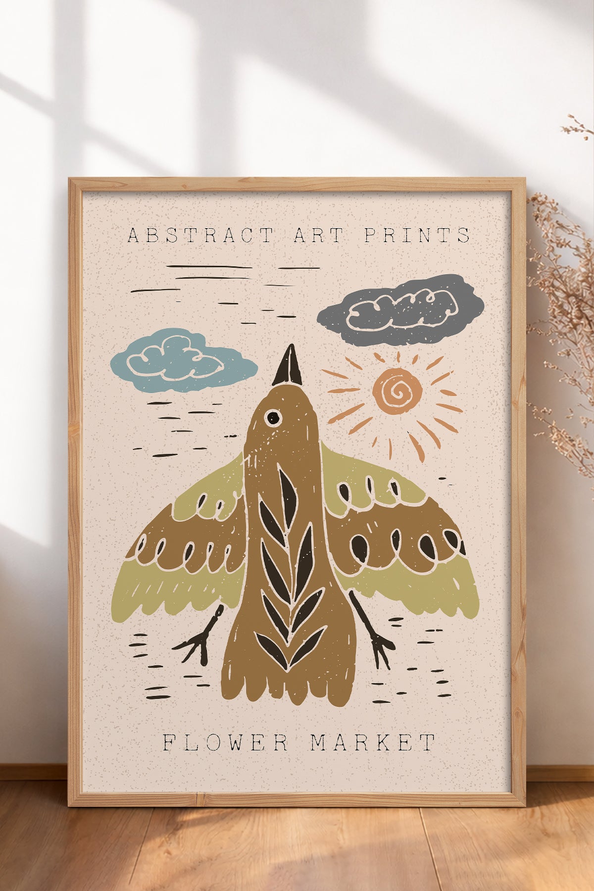 HOMEPACK Ahşap Çerçeveli Tablo Çerçeveli Poster Sanatsal Modern Duvar Dekoru FLOWER-42