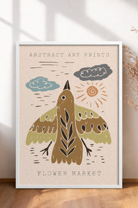 HOMEPACK Ahşap Çerçeveli Tablo Çerçeveli Poster Sanatsal Modern Duvar Dekoru FLOWER-42
