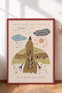 HOMEPACK Ahşap Çerçeveli Tablo Çerçeveli Poster Sanatsal Modern Duvar Dekoru FLOWER-42
