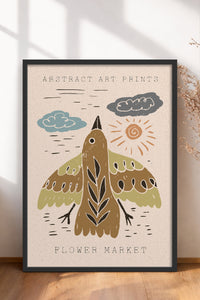 HOMEPACK Ahşap Çerçeveli Tablo Çerçeveli Poster Sanatsal Modern Duvar Dekoru FLOWER-42