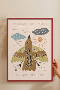 HOMEPACK Ahşap Çerçeveli Tablo Çerçeveli Poster Sanatsal Modern Duvar Dekoru FLOWER-42