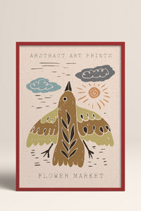 HOMEPACK Ahşap Çerçeveli Tablo Çerçeveli Poster Sanatsal Modern Duvar Dekoru FLOWER-42