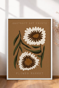 HOMEPACK Ahşap Çerçeveli Tablo Çerçeveli Poster Sanatsal Modern Duvar Dekoru FLOWER-44