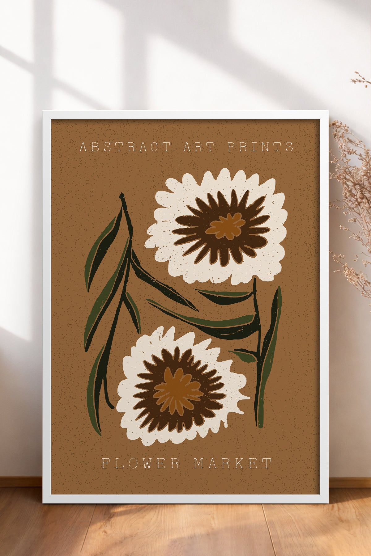 HOMEPACK Ahşap Çerçeveli Tablo Çerçeveli Poster Sanatsal Modern Duvar Dekoru FLOWER-44