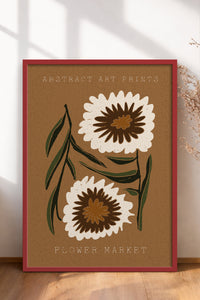 HOMEPACK Ahşap Çerçeveli Tablo Çerçeveli Poster Sanatsal Modern Duvar Dekoru FLOWER-44