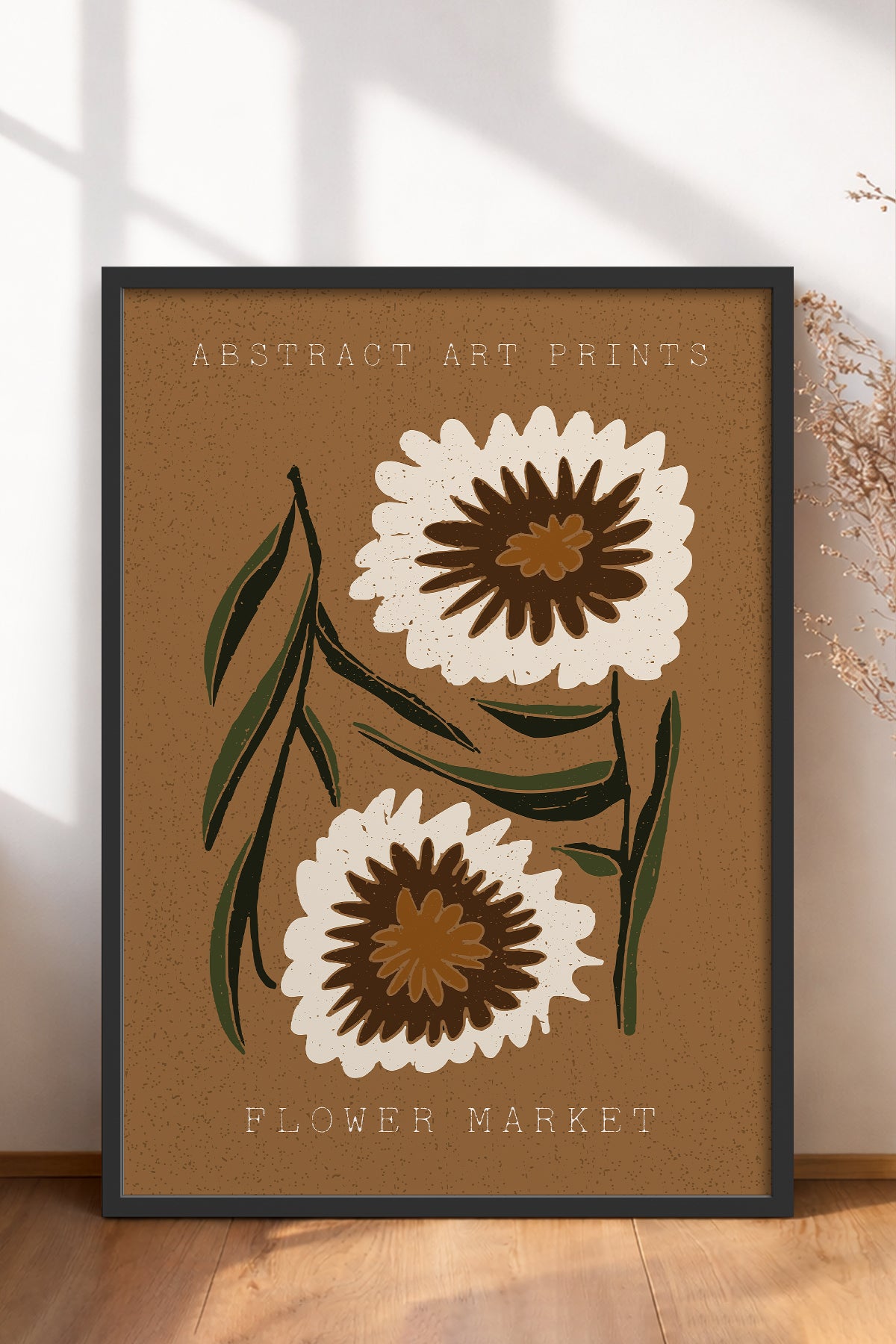 HOMEPACK Ahşap Çerçeveli Tablo Çerçeveli Poster Sanatsal Modern Duvar Dekoru FLOWER-44