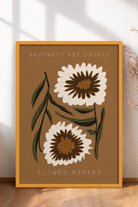 HOMEPACK Ahşap Çerçeveli Tablo Çerçeveli Poster Sanatsal Modern Duvar Dekoru FLOWER-44