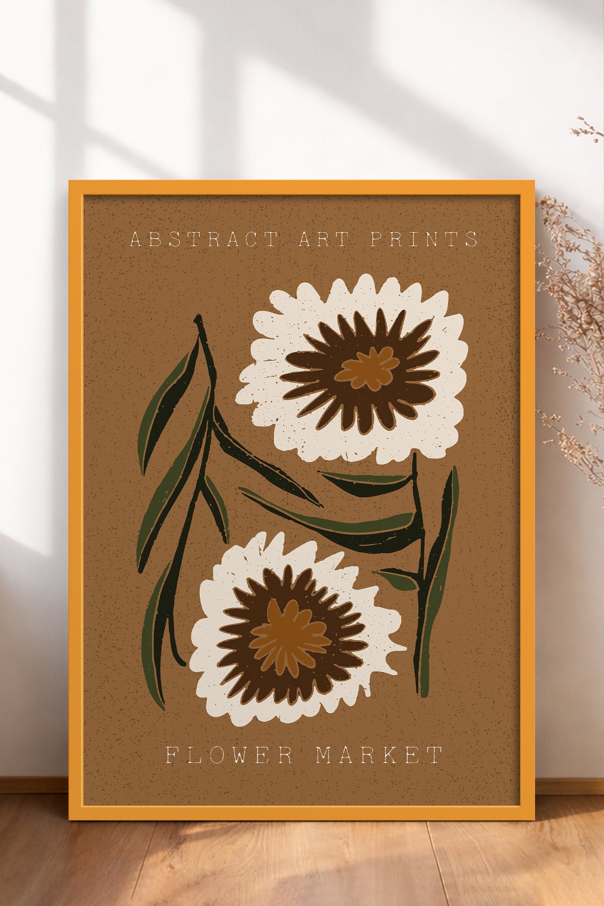 HOMEPACK Ahşap Çerçeveli Tablo Çerçeveli Poster Sanatsal Modern Duvar Dekoru FLOWER-44