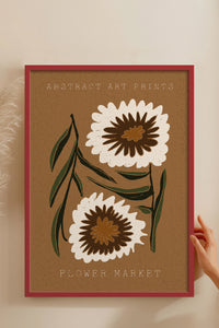 HOMEPACK Ahşap Çerçeveli Tablo Çerçeveli Poster Sanatsal Modern Duvar Dekoru FLOWER-44