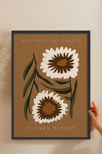 HOMEPACK Ahşap Çerçeveli Tablo Çerçeveli Poster Sanatsal Modern Duvar Dekoru FLOWER-44