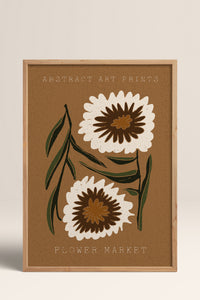 HOMEPACK Ahşap Çerçeveli Tablo Çerçeveli Poster Sanatsal Modern Duvar Dekoru FLOWER-44