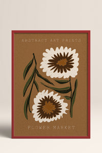 HOMEPACK Ahşap Çerçeveli Tablo Çerçeveli Poster Sanatsal Modern Duvar Dekoru FLOWER-44