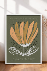 HOMEPACK Ahşap Çerçeveli Tablo Çerçeveli Poster Sanatsal Modern Duvar Dekoru FLOWER-45