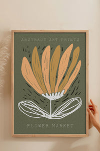 HOMEPACK Ahşap Çerçeveli Tablo Çerçeveli Poster Sanatsal Modern Duvar Dekoru FLOWER-45