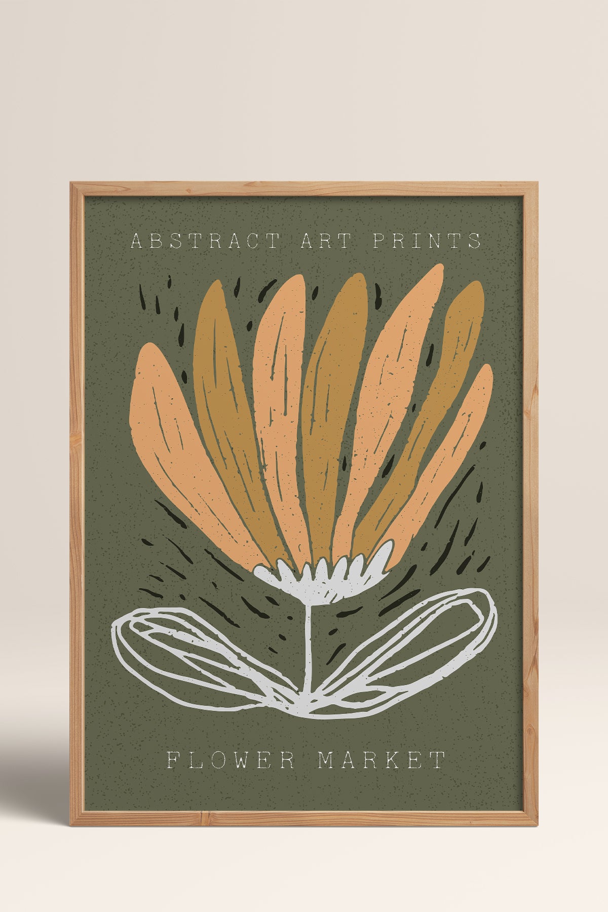 HOMEPACK Ahşap Çerçeveli Tablo Çerçeveli Poster Sanatsal Modern Duvar Dekoru FLOWER-45