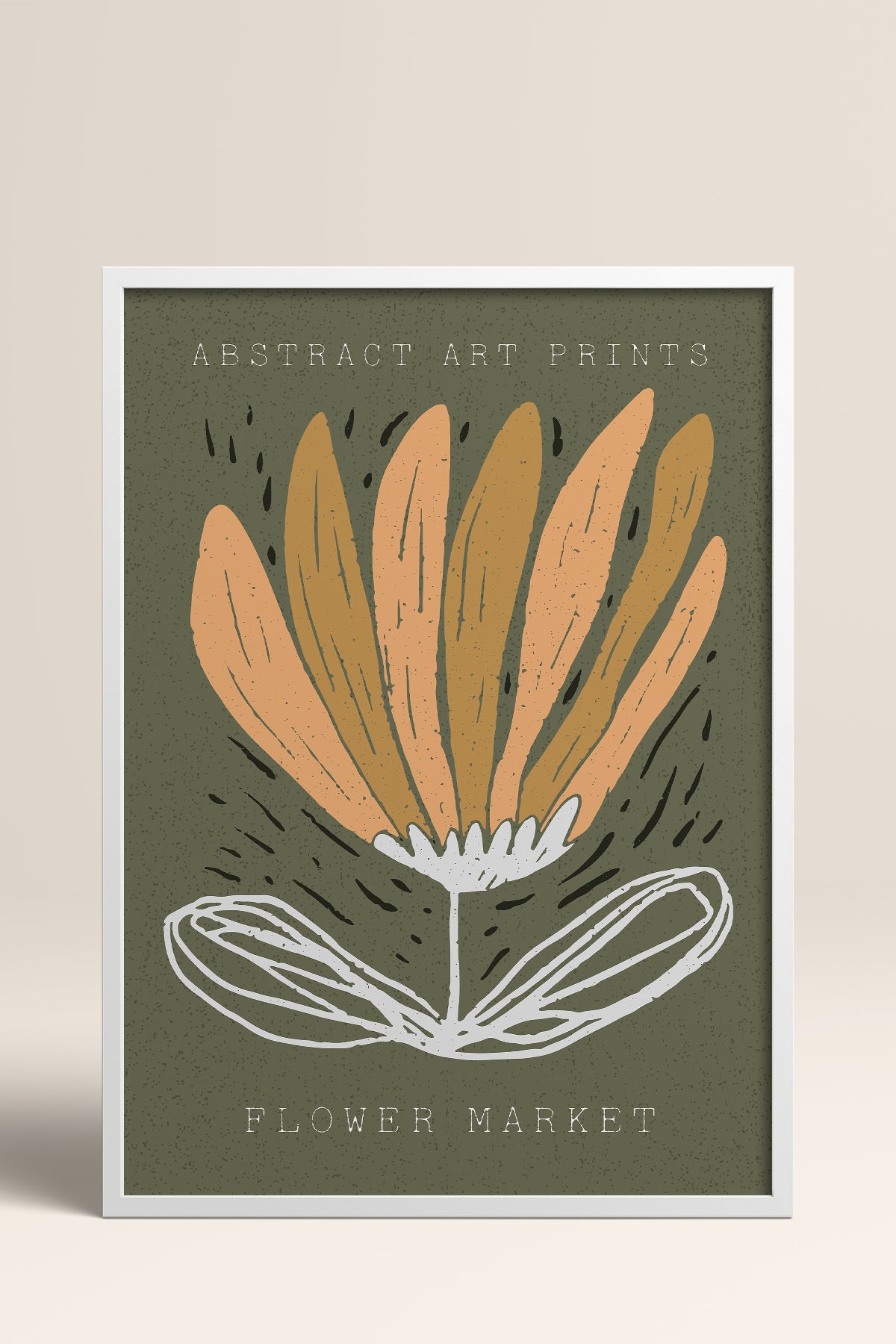 HOMEPACK Ahşap Çerçeveli Tablo Çerçeveli Poster Sanatsal Modern Duvar Dekoru FLOWER-45