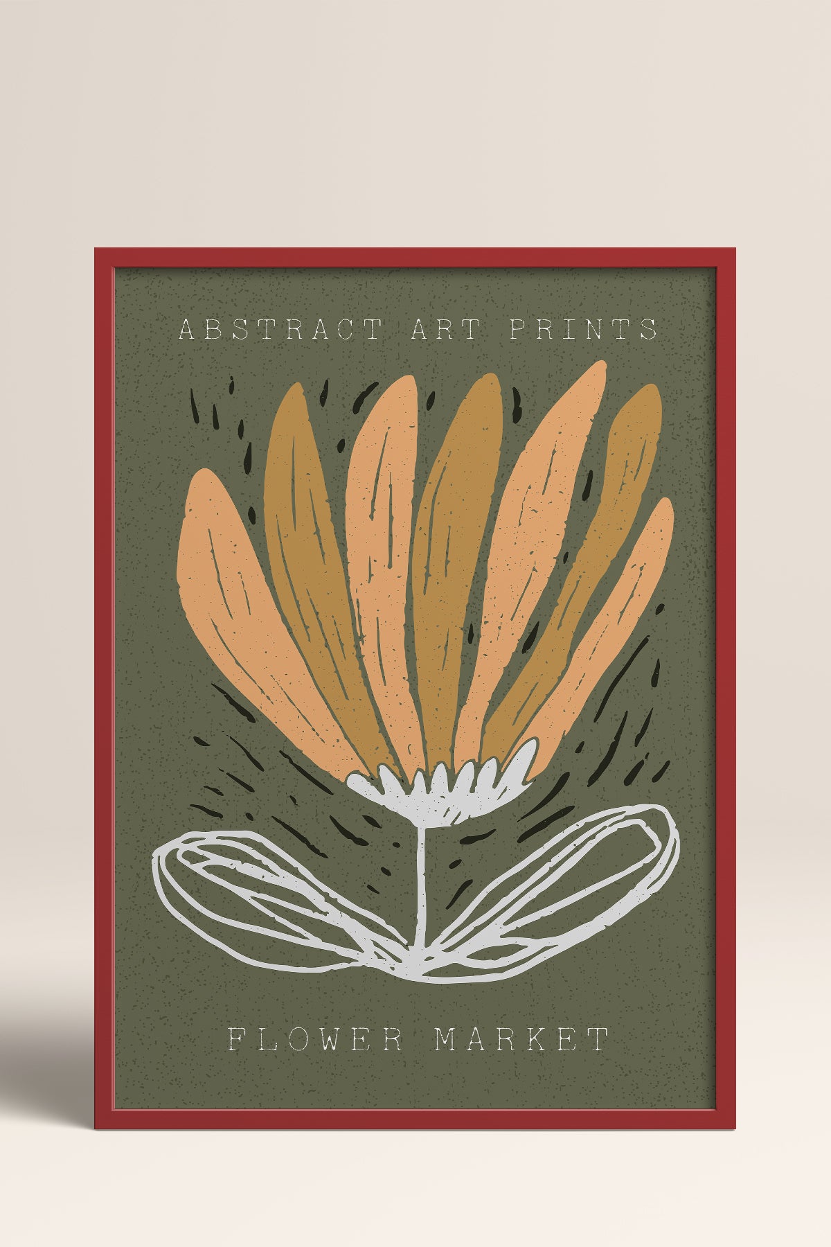 HOMEPACK Ahşap Çerçeveli Tablo Çerçeveli Poster Sanatsal Modern Duvar Dekoru FLOWER-45