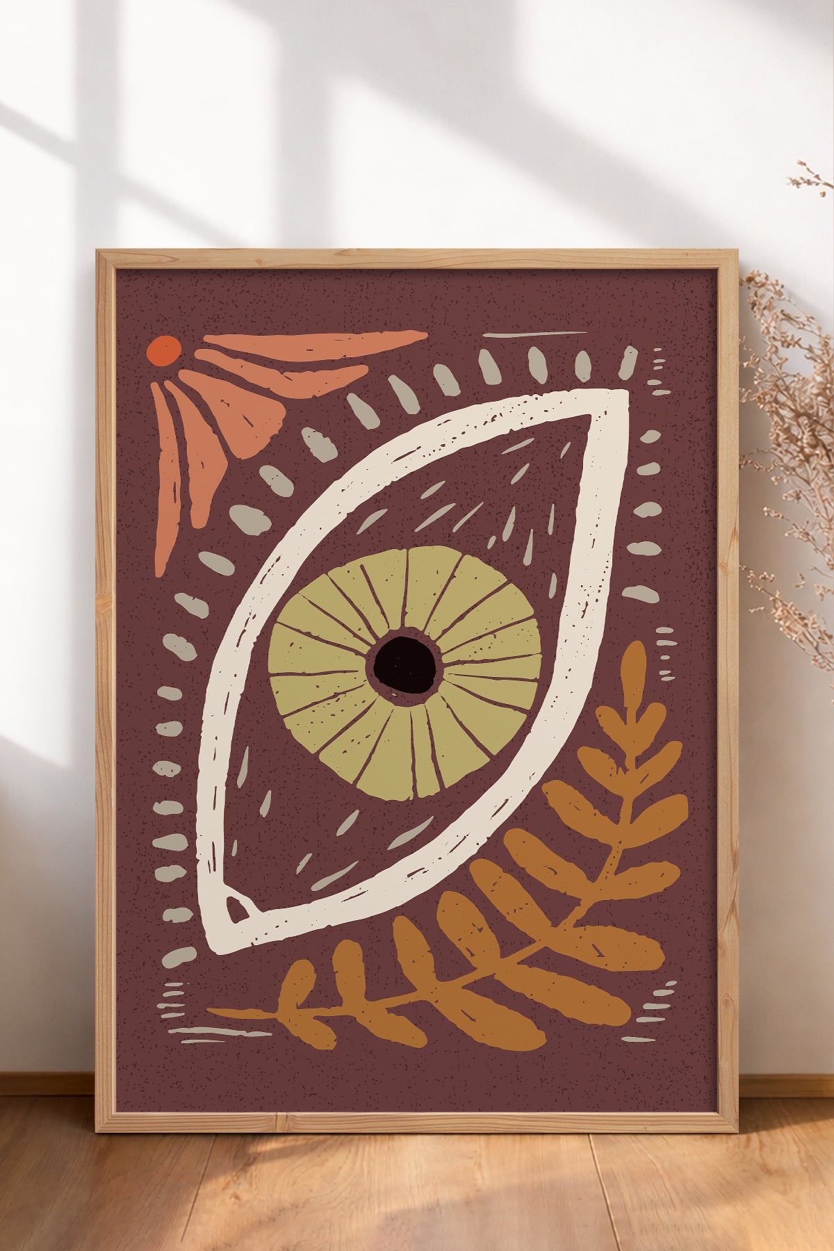HOMEPACK Ahşap Çerçeveli Tablo Çerçeveli Poster Sanatsal Modern Duvar Dekoru FLOWER-46