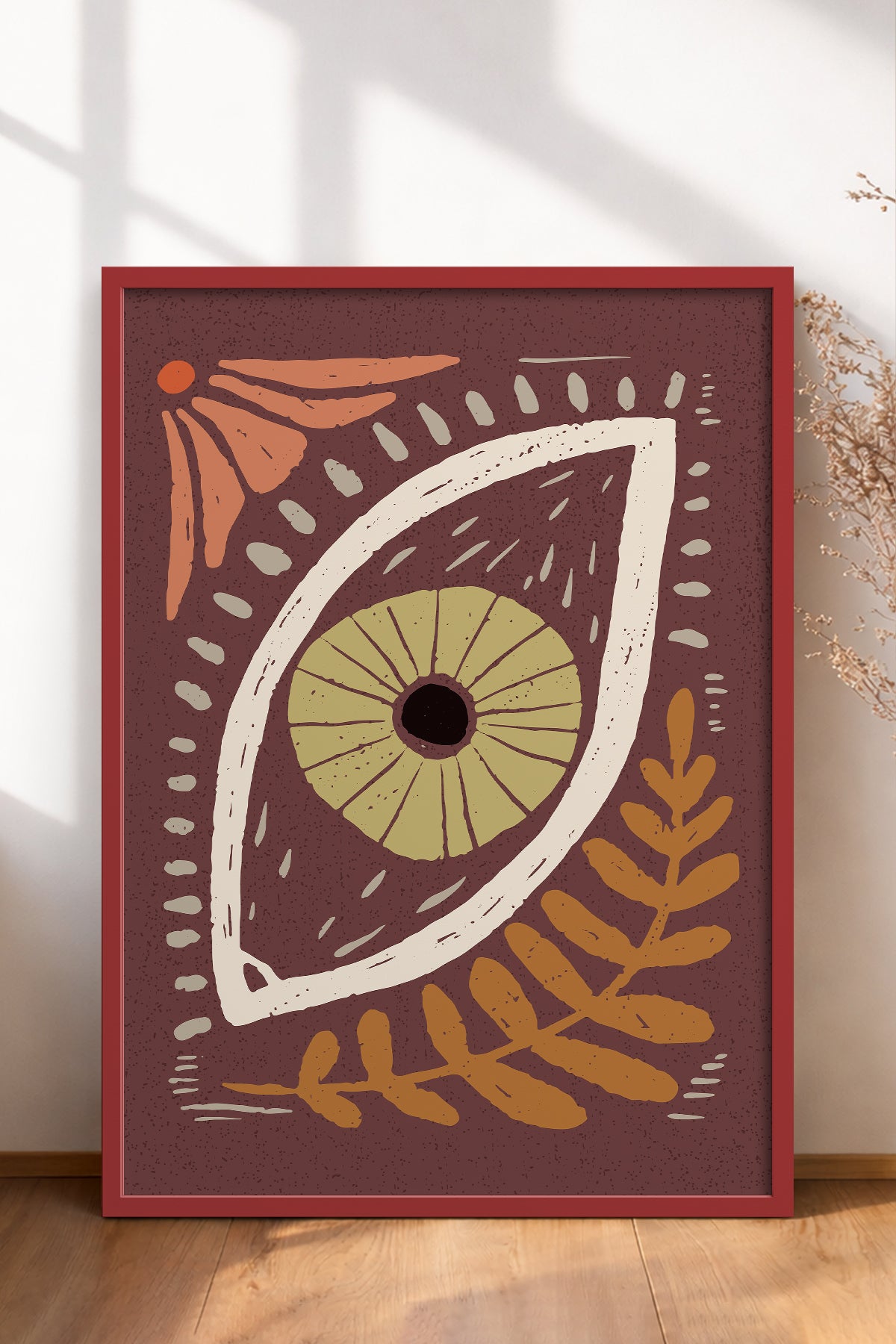 HOMEPACK Ahşap Çerçeveli Tablo Çerçeveli Poster Sanatsal Modern Duvar Dekoru FLOWER-46