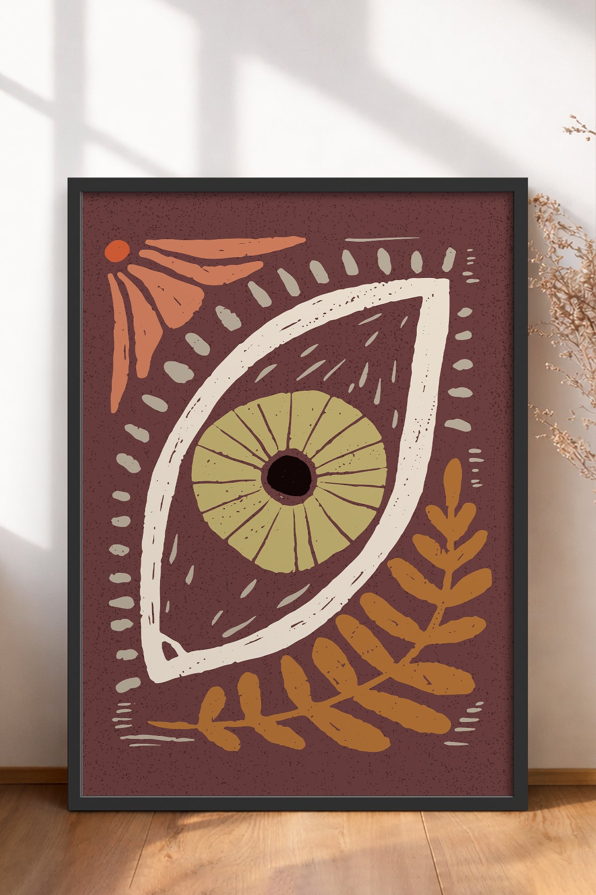 HOMEPACK Ahşap Çerçeveli Tablo Çerçeveli Poster Sanatsal Modern Duvar Dekoru FLOWER-46